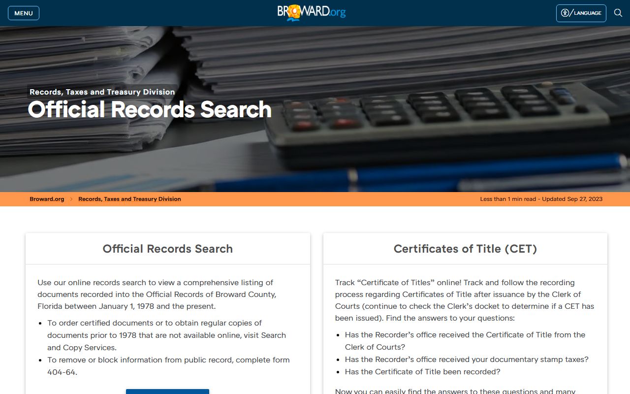 Pembroke Pines phone directory Broward County official records search