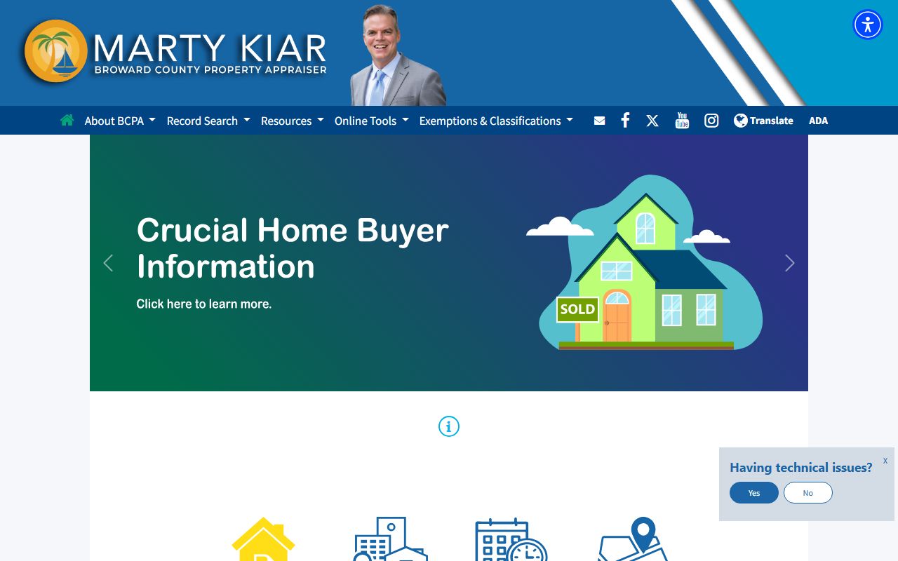 Broward County Property Appraiser search tool for property records and phone directory