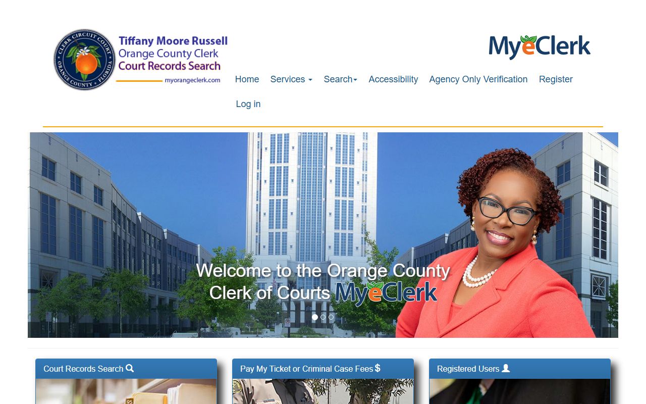 Orange County Clerk of Courts eClerk online records search portal