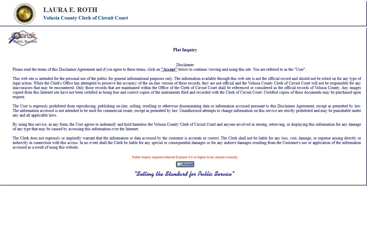 Volusia County tax deed sales inquiry search tool for auction records